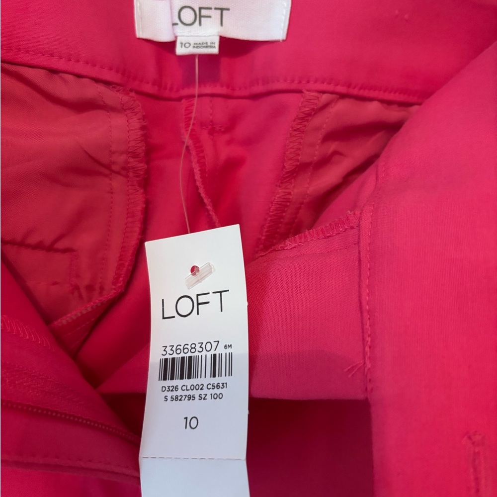 NEW Loft hot pink Riviera pants ankle length size 10 - Picture 3 of 5